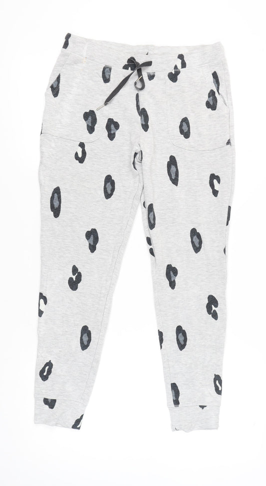 Marks and Spencer Women’s Grey Animal Print Lounge Pants Size 14 Jersey Autumn Winter