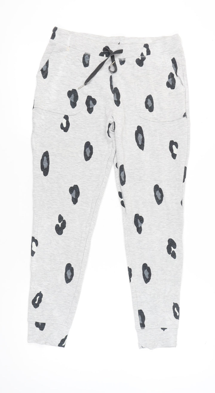 Marks and Spencer Women’s Grey Animal Print Lounge Pants Size 14 Jersey Autumn Winter