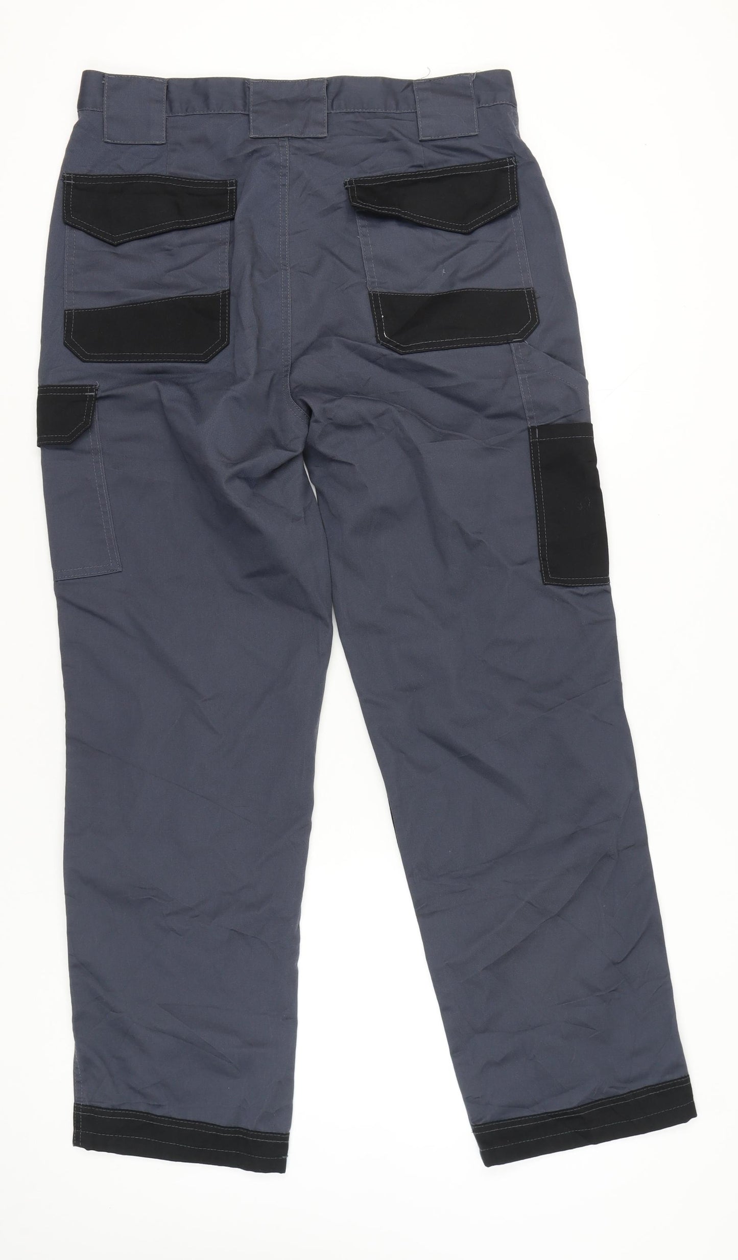 Site Men's Grey Cargo Work Trousers 36W 32L Polyester Cotton