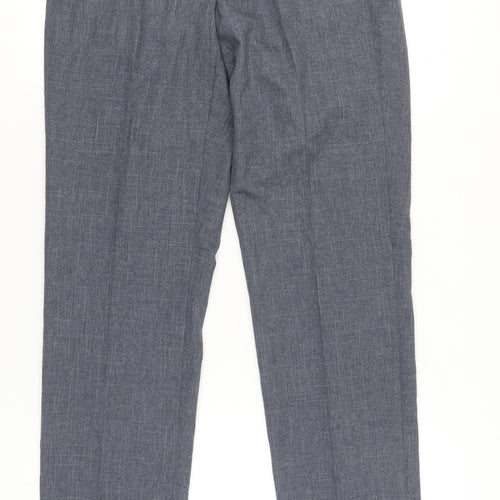 Marks and Spencer Men’s Blue Regular Fit Chambray Trousers 30W 33L Business