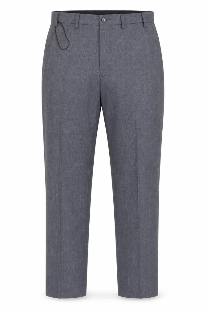 Marks and Spencer Men’s Blue Regular Fit Chambray Trousers 30W 33L Business