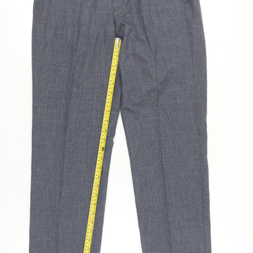 Marks and Spencer Men’s Blue Regular Fit Chambray Trousers 30W 33L Business