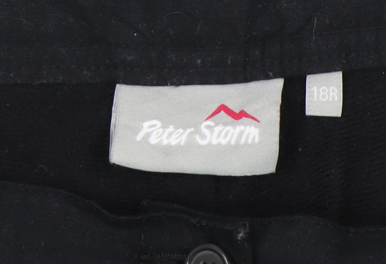 Peter Storm Womens Black Size 18 Cargo Trousers Outdoor Workwear