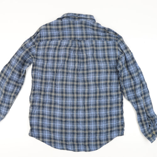 Guise Men's Blue Check Long Sleeve Button-Up Shirt M