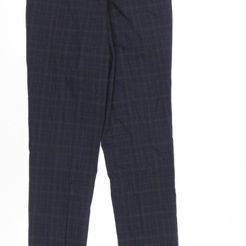 Marks and Spencer Men’s Blue Check Slim Fit Trousers 30x33