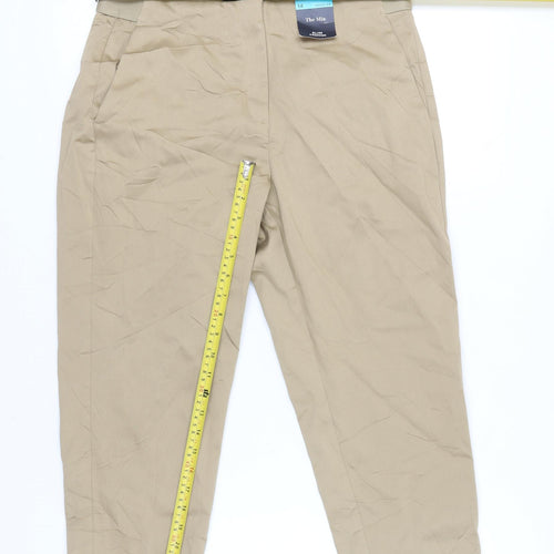 Marks and Spencer Women’s Beige Chino Trousers Size 14 Regular Cotton Blend