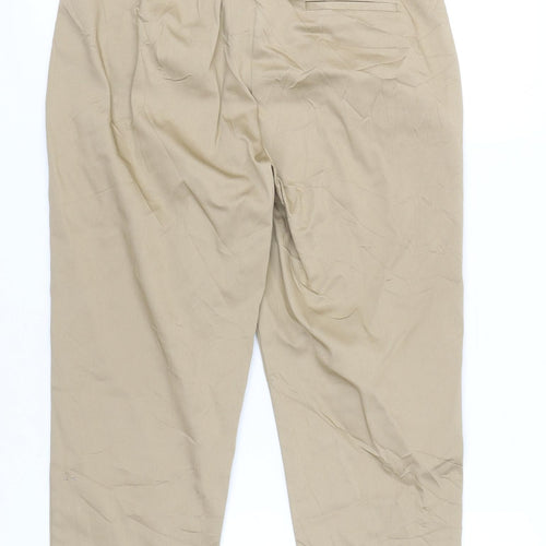 Marks and Spencer Women’s Beige Chino Trousers Size 14 Regular Cotton Blend