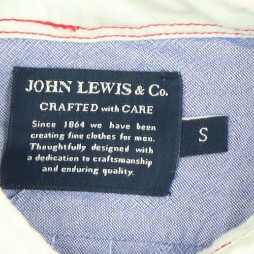 John Lewis & Co. Men's Blue Point Collar Cotton Long Sleeve Shirt S