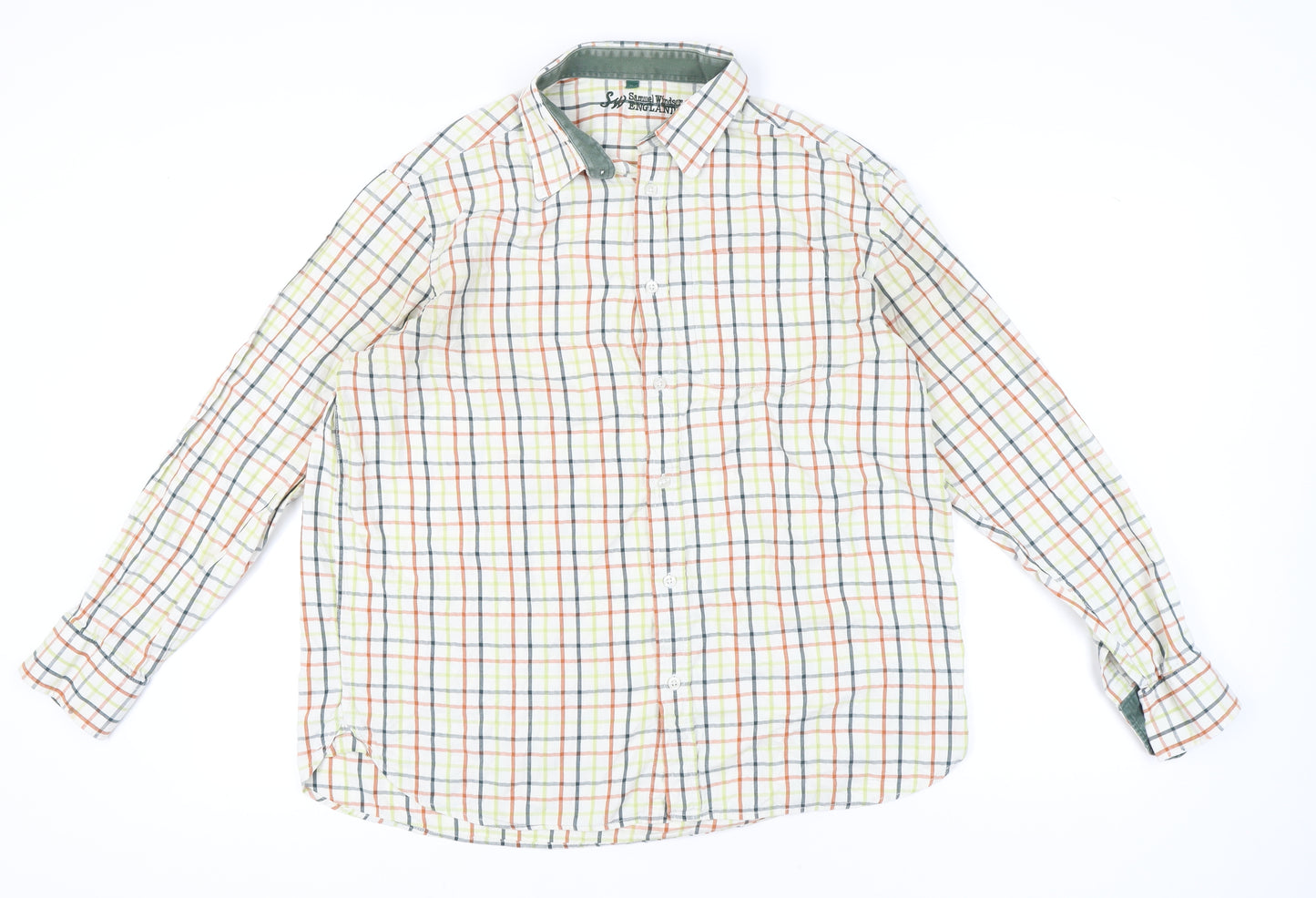 Samuel Windsor Mens Multicoloured Check Cotton Long Sleeve Shirt XL