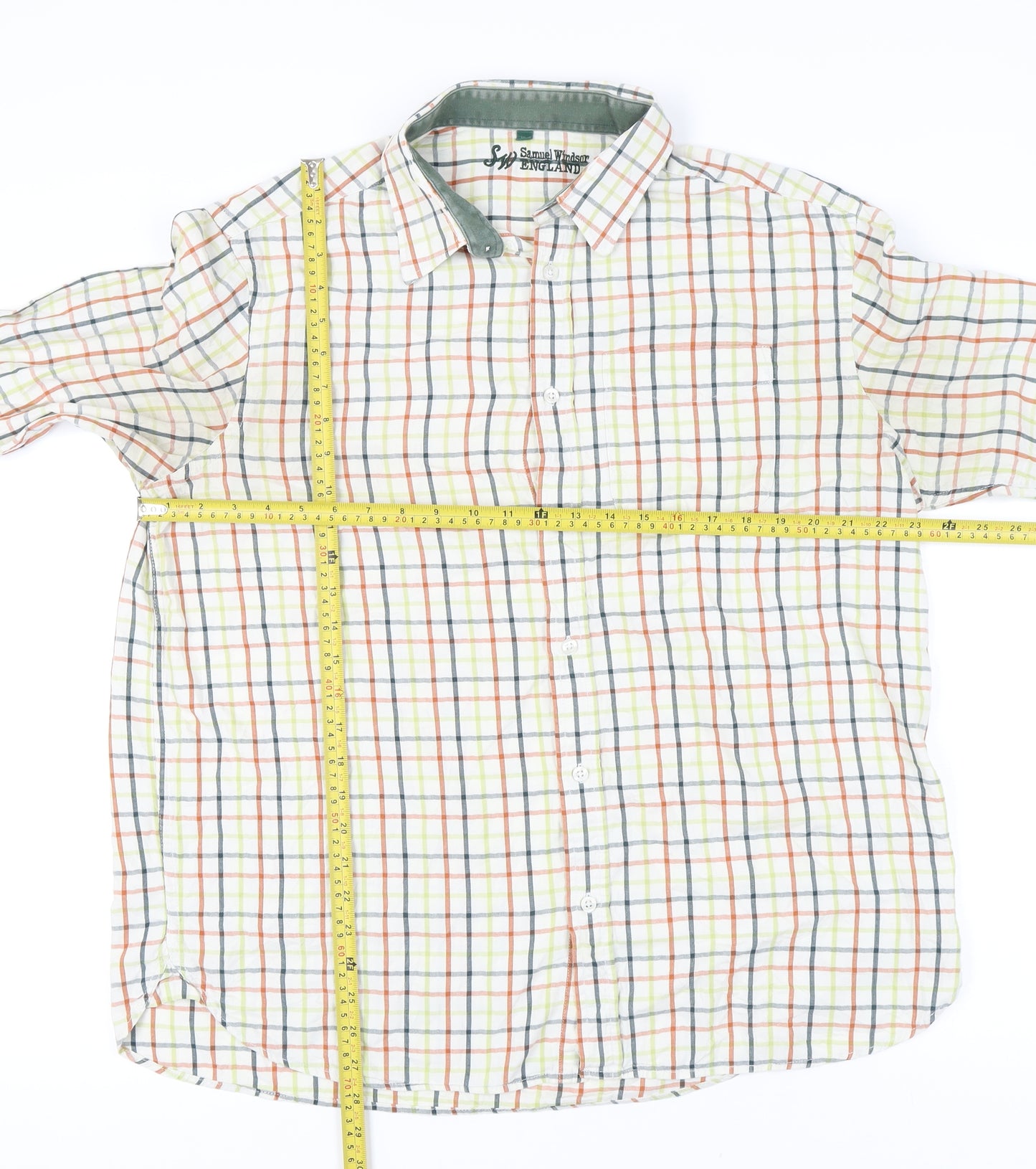 Samuel Windsor Mens Multicoloured Check Cotton Long Sleeve Shirt XL