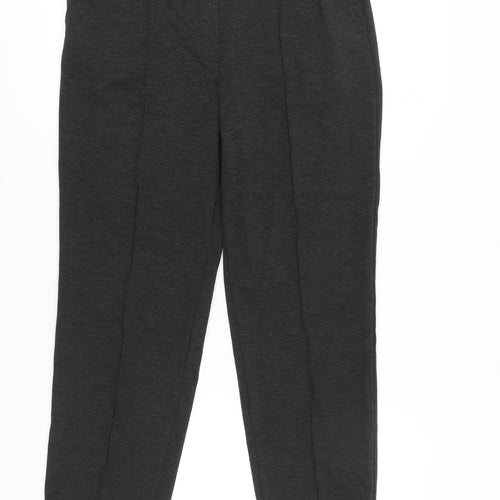 Marks and Spencer Womens Black Size 16 Straight Leg Jersey Trousers
