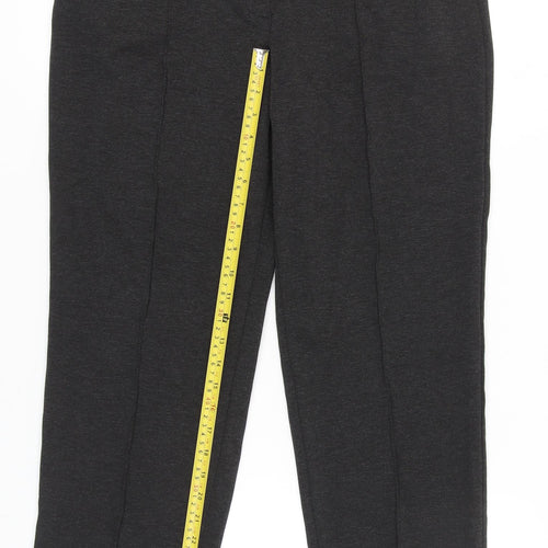 Marks and Spencer Womens Black Size 16 Straight Leg Jersey Trousers