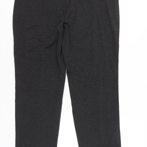 Marks and Spencer Womens Black Size 16 Straight Leg Jersey Trousers