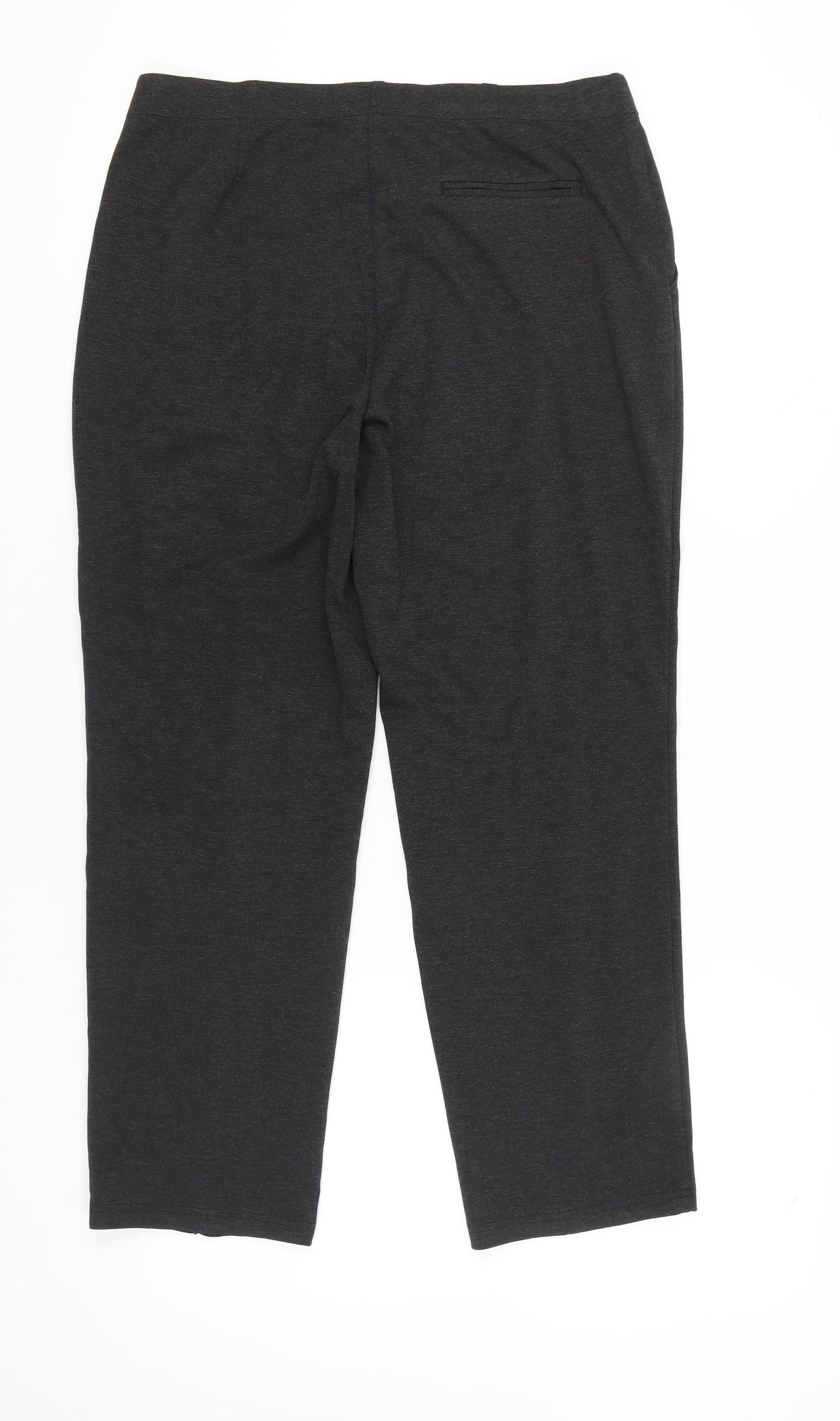 Marks and Spencer Womens Black Size 16 Straight Leg Jersey Trousers