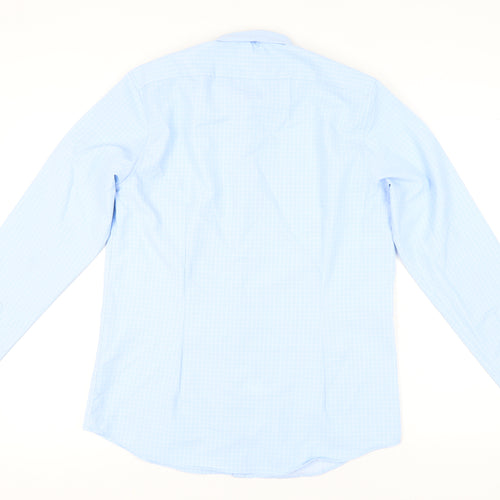 Allen Solly Men's Blue Slim Fit Checked Long Sleeve Shirt 42in