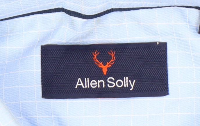 Allen Solly Men's Blue Slim Fit Checked Long Sleeve Shirt 42in