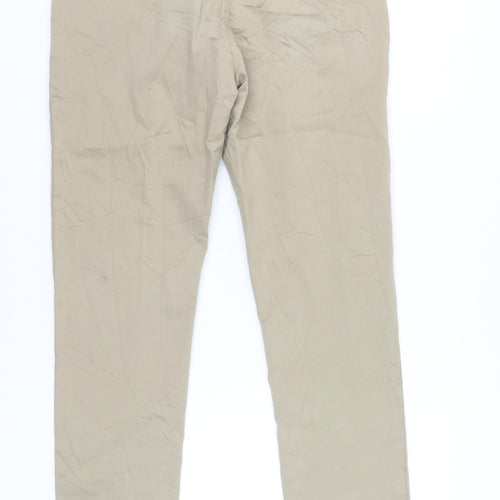 Marks and Spencer Men's Beige Chino Trousers 34W 31L Regular Fit