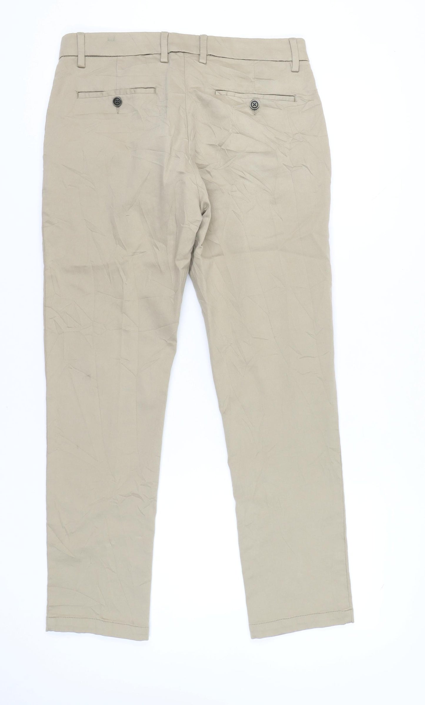 Marks and Spencer Men's Beige Chino Trousers 34W 31L Regular Fit