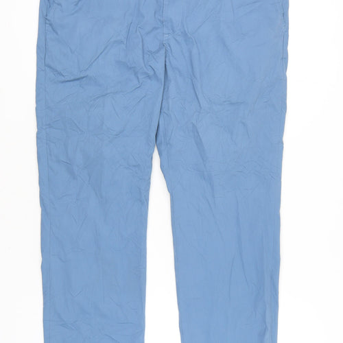 Marks and Spencer Blue Harbour Mens Blue Chino Trousers 38W 31L Regular Fit