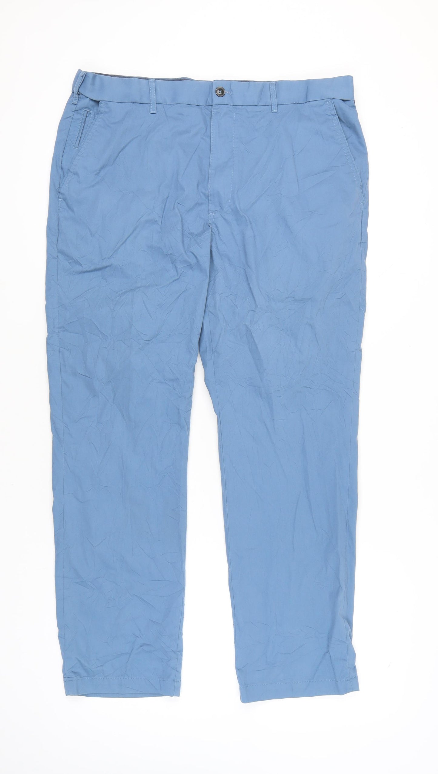 Marks and Spencer Blue Harbour Mens Blue Chino Trousers 38W 31L Regular Fit