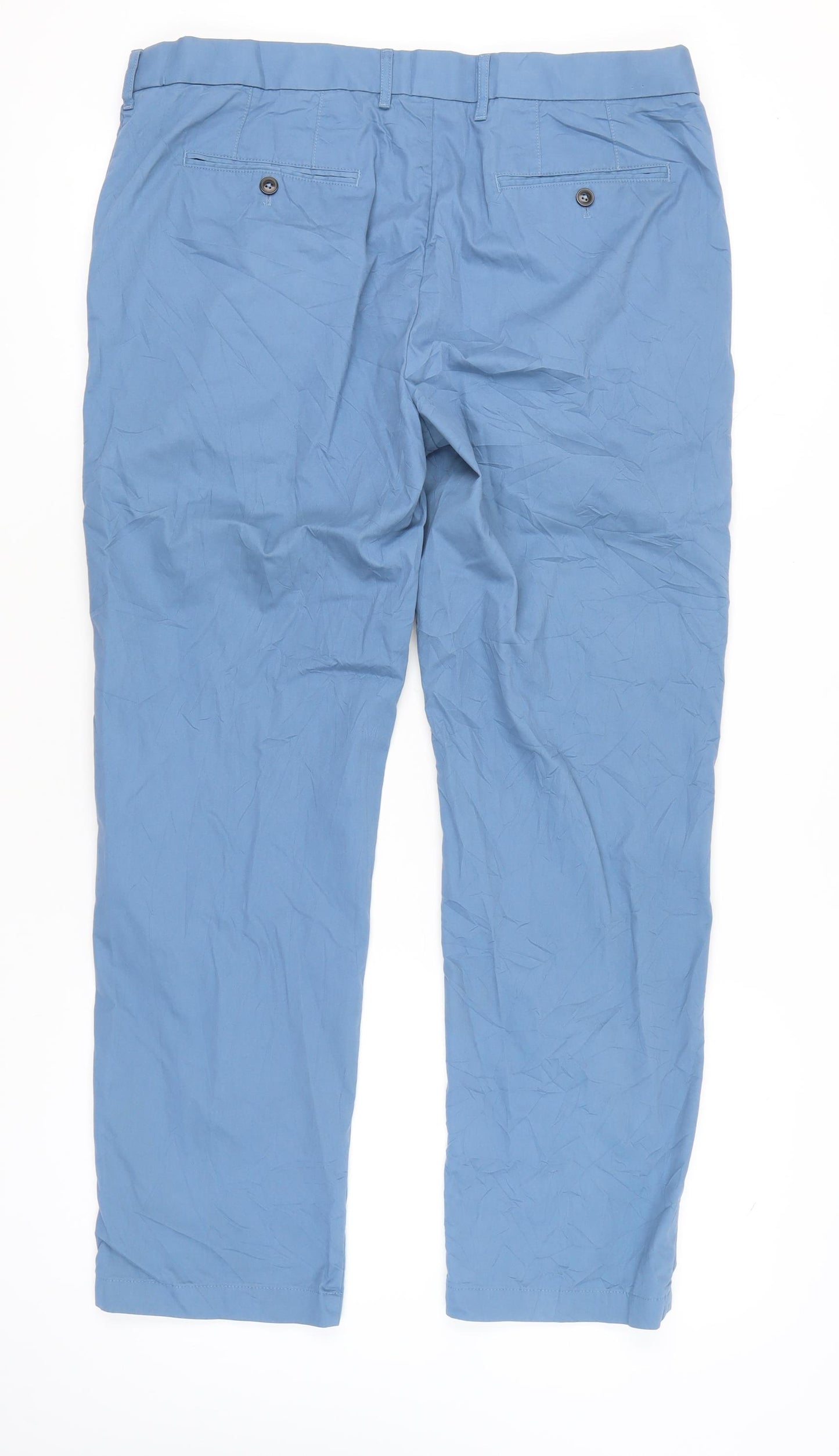 Marks and Spencer Blue Harbour Mens Blue Chino Trousers 38W 31L Regular Fit