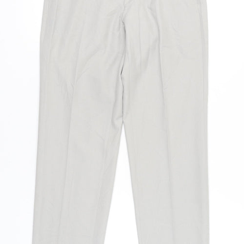 Marks and Spencer Men's Grey 30in Waist Regular Fit Dress Pants