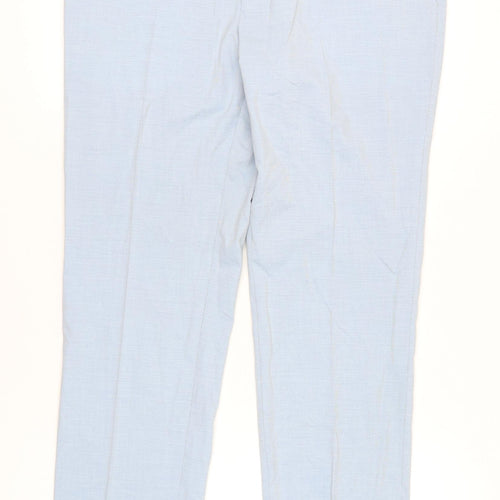 Marks & Spencer Men's Blue Slim Fit Dress Trousers 38L Straight Leg