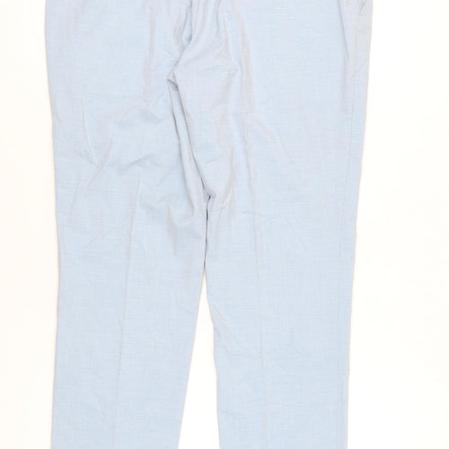 Marks & Spencer Men's Blue Slim Fit Dress Trousers 38L Straight Leg