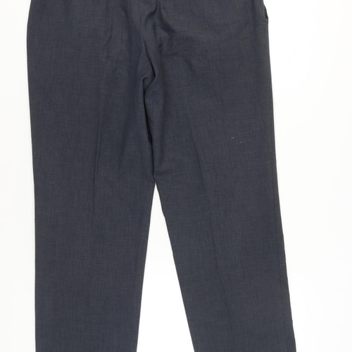 Marks & Spencer Men's Grey 32W 31L Regular Fit Dress Trousers Wool Blend
