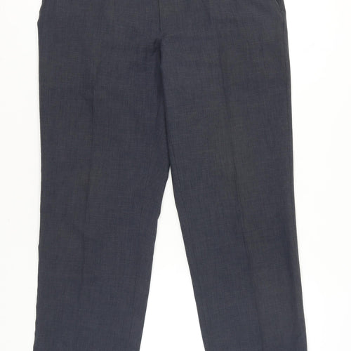 Marks & Spencer Men's Grey 32W 31L Regular Fit Dress Trousers Wool Blend