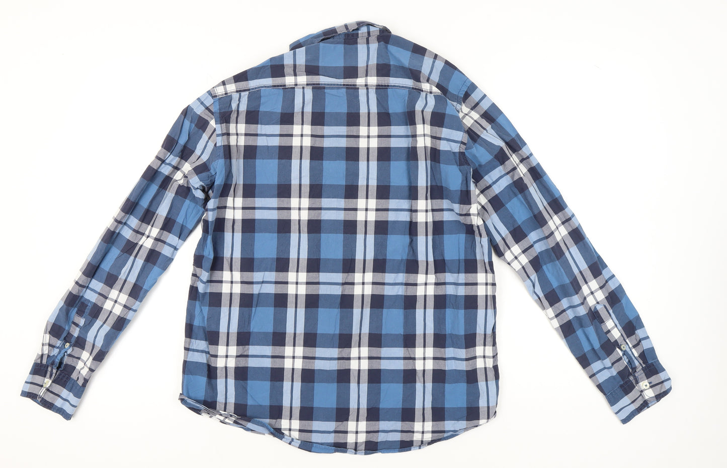 American Eagle Outfitters Men's Blue Check Long Sleeve Shirt L