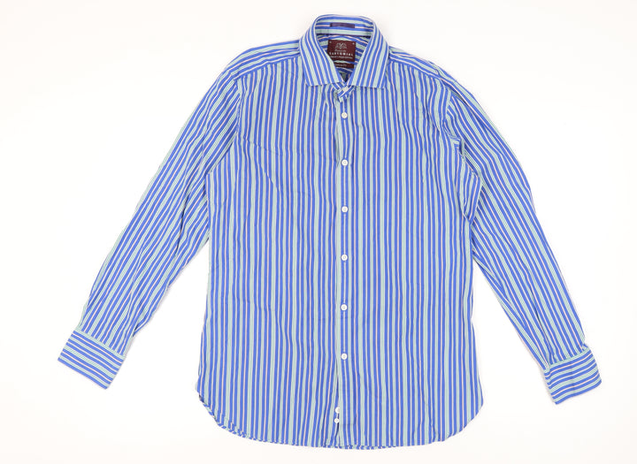Marks & Spencer Men’s Blue Striped Slim Fit Shirt 16in Collar 42in Chest