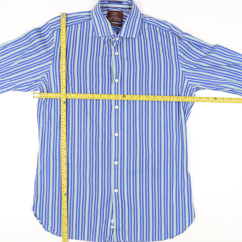 Marks & Spencer Men’s Blue Striped Slim Fit Shirt 16in Collar 42in Chest