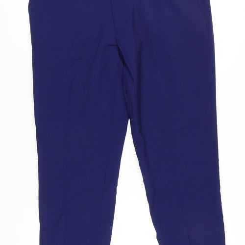 Marks and Spencer Women's Blue 38in Wool Blend Tailored Dress Pants