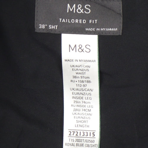 Marks and Spencer Women's Blue 38in Wool Blend Tailored Dress Pants