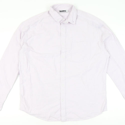 ASOS DESIGN Men’s Purple Cotton Oxford Button-Up Shirt M