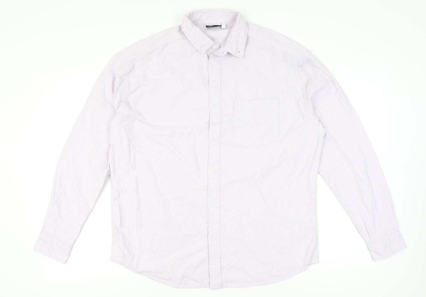 ASOS DESIGN Men’s Purple Cotton Oxford Button-Up Shirt M