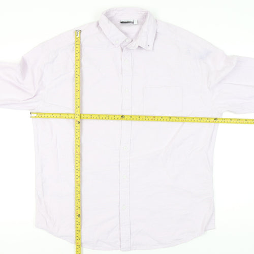 ASOS DESIGN Men’s Purple Cotton Oxford Button-Up Shirt M