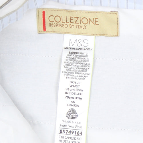 Marks and Spencer Men’s Grey Wool Dress Pants 36W 31L Straight Leg