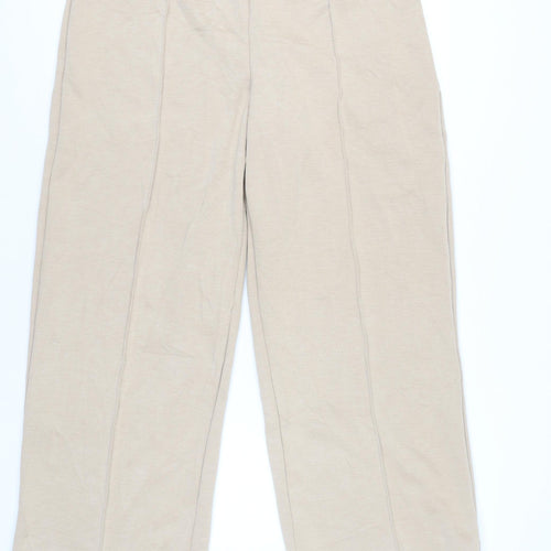 Marks and Spencer Women Beige Size 14 Straight Leg Trousers