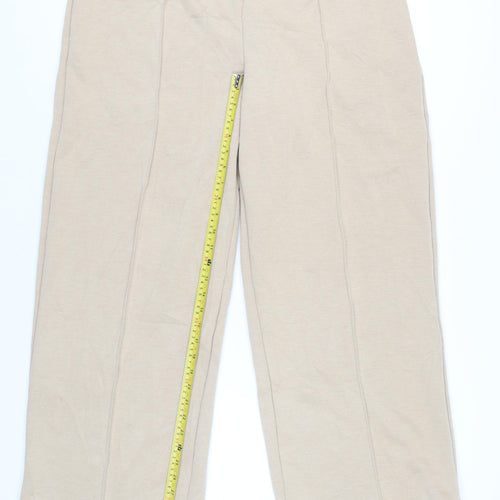 Marks and Spencer Women Beige Size 14 Straight Leg Trousers