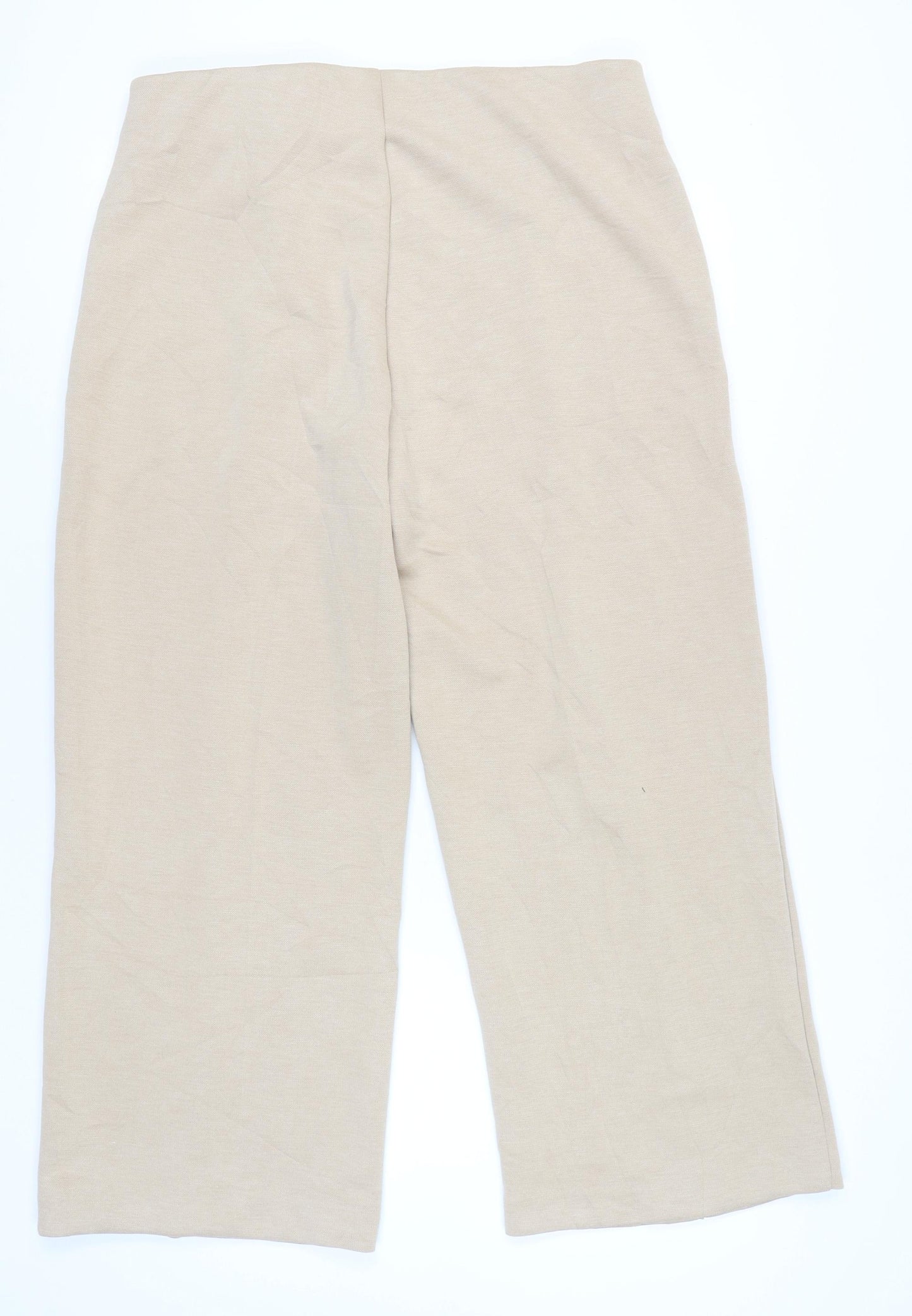 Marks and Spencer Women Beige Size 14 Straight Leg Trousers