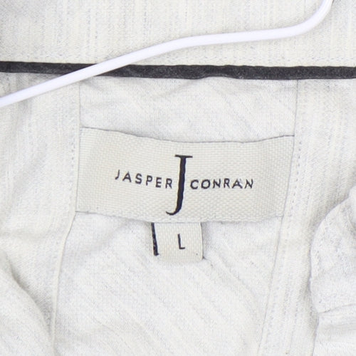 Jasper Conran Men’s Ivory Long Sleeve Button-Up Shirt L Regular