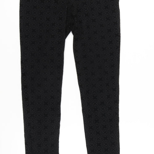 Barkins Women’s Black Geometric Slim Trousers Size M Autumn Winter