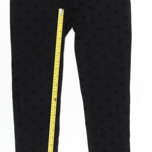 Barkins Women’s Black Geometric Slim Trousers Size M Autumn Winter