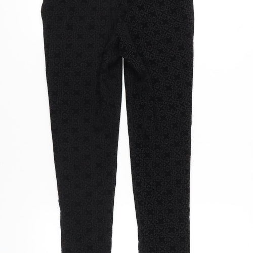 Barkins Women’s Black Geometric Slim Trousers Size M Autumn Winter