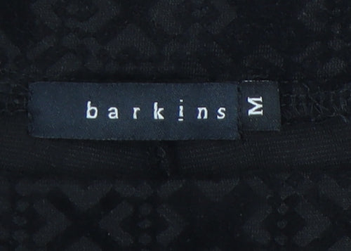 Barkins Women’s Black Geometric Slim Trousers Size M Autumn Winter