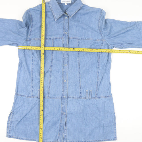 Gray & Osbourn Women's Blue Denim Tunic Shirt Size 14 3/4 Sleeve