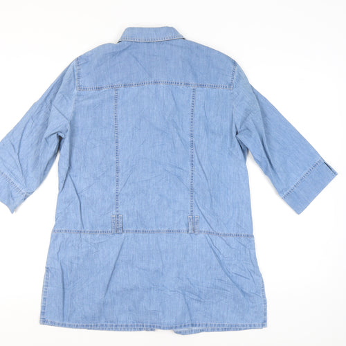 Gray & Osbourn Women's Blue Denim Tunic Shirt Size 14 3/4 Sleeve