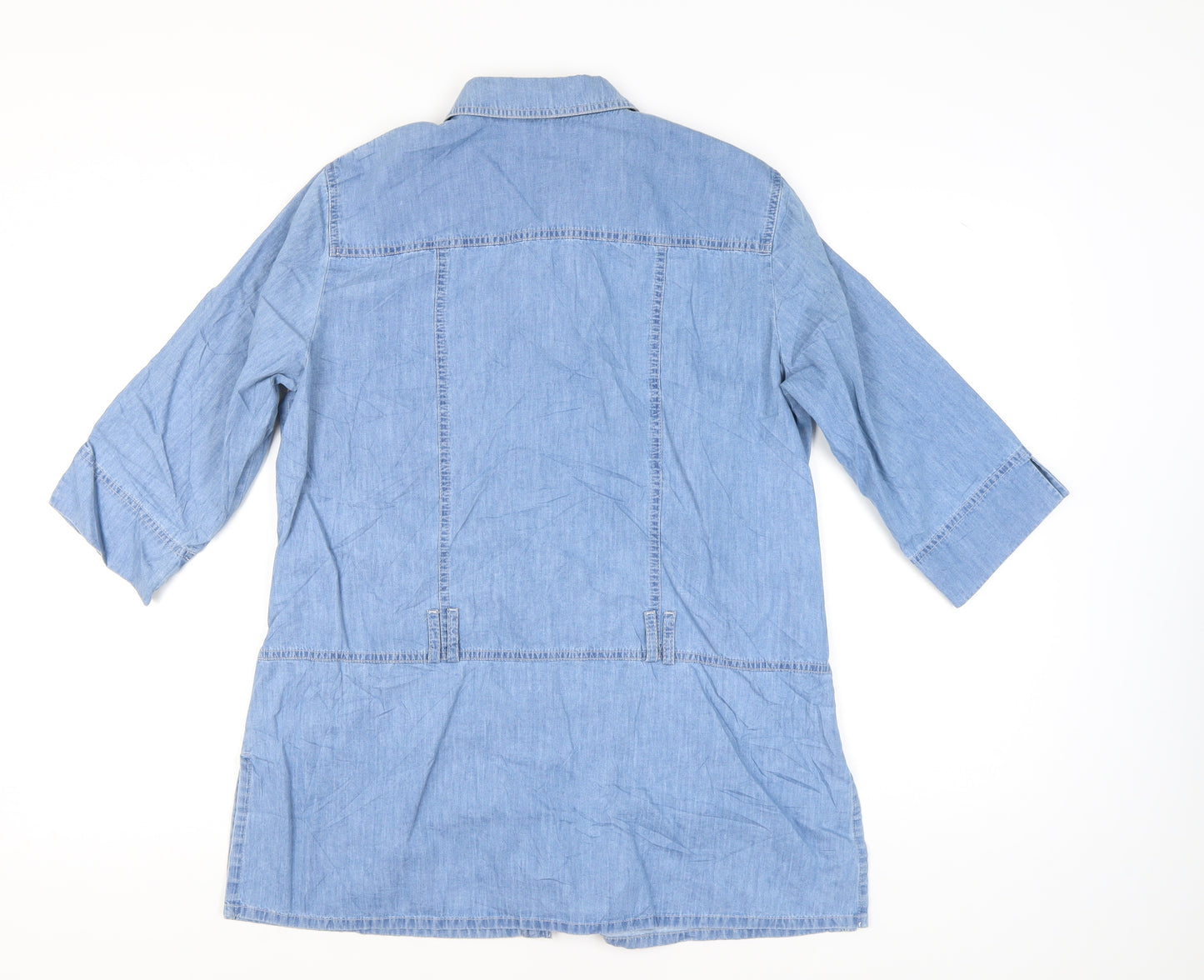 Gray & Osbourn Women's Blue Denim Tunic Shirt Size 14 3/4 Sleeve